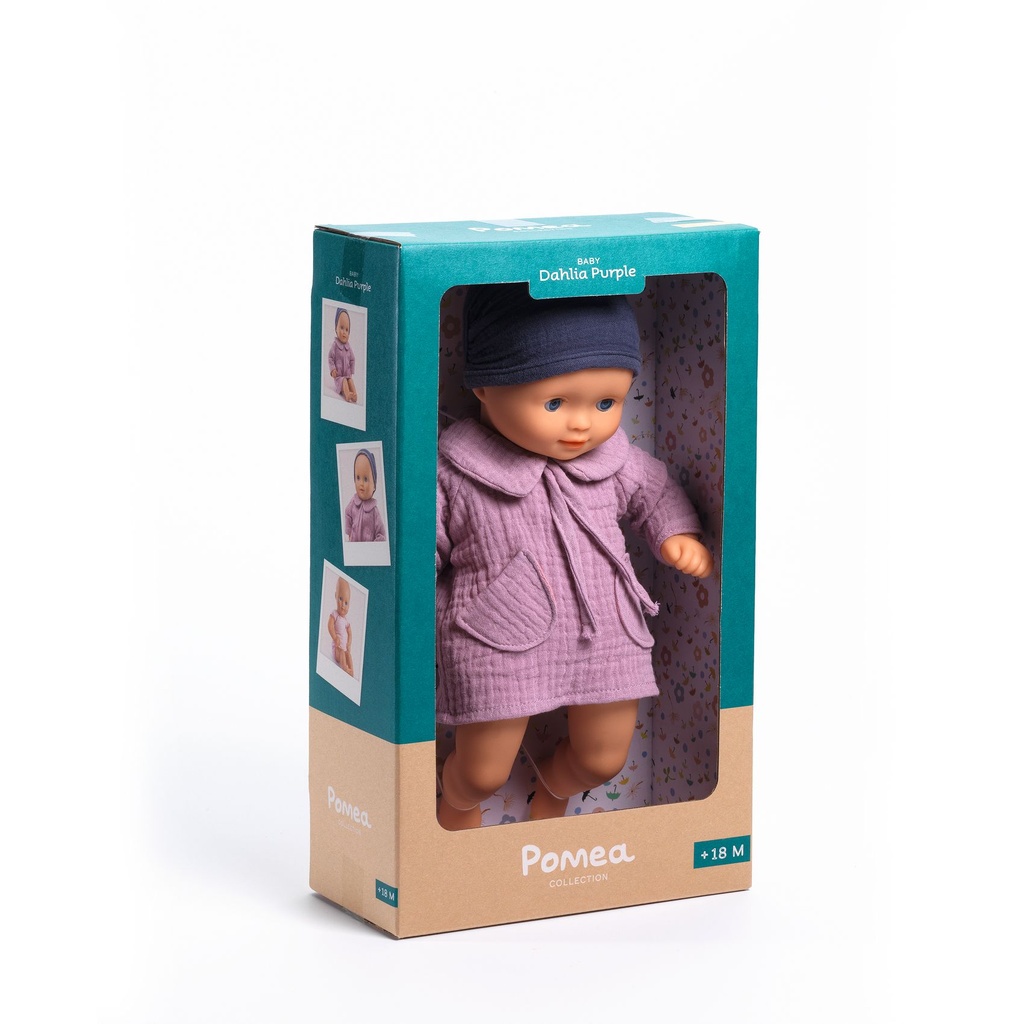 Baby Doll 32 Cm Dressed - Baby Dahlia Purple Pomea Djeco