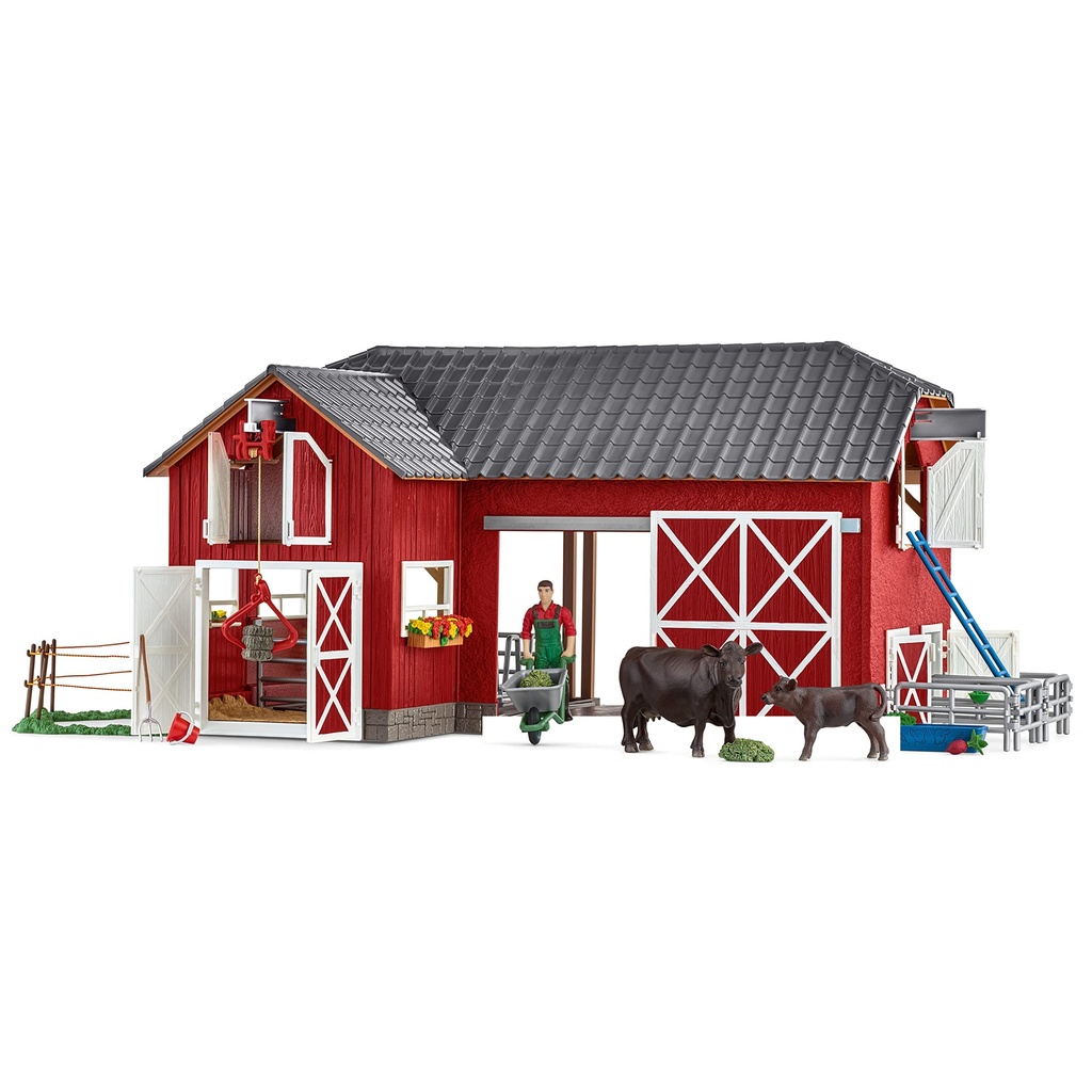 Large Farm With Black Angus Schleich