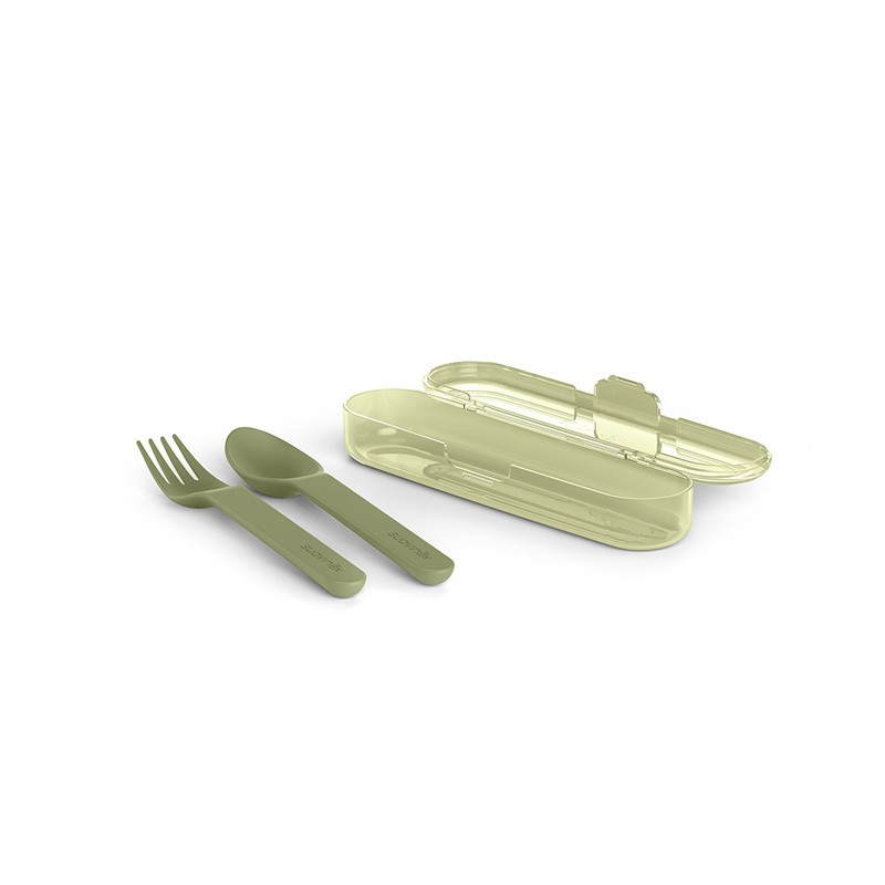 Set Cuchara + Tenedor + Estuche +12M Verde Suavinex