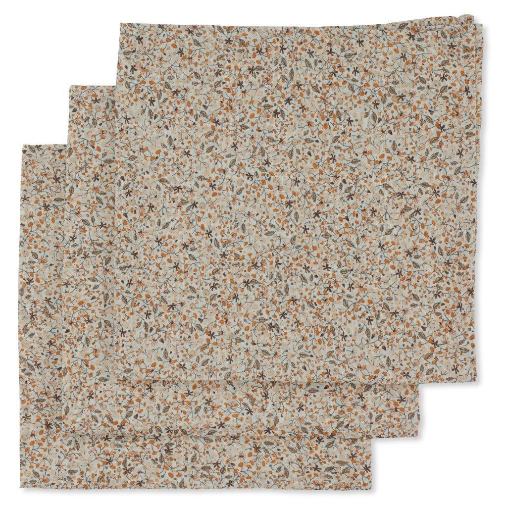 3 Pack Muslin Cloth Gots - Flower Field Konges Sløjd