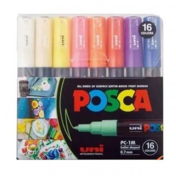 Marcadores 0.7mm x 16 Colores Clasicos Posca