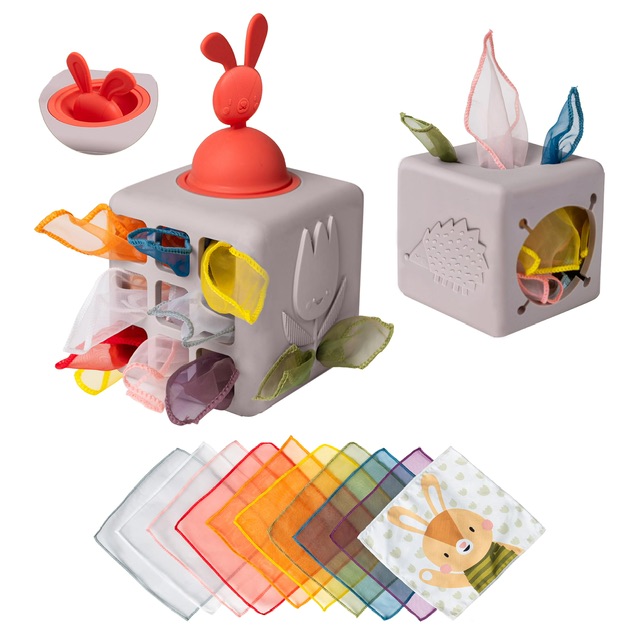 Caja de trapitos Silicona Pop up Taf Toys