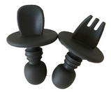 Cubiertos de aprendizaje silicona Gris Storki