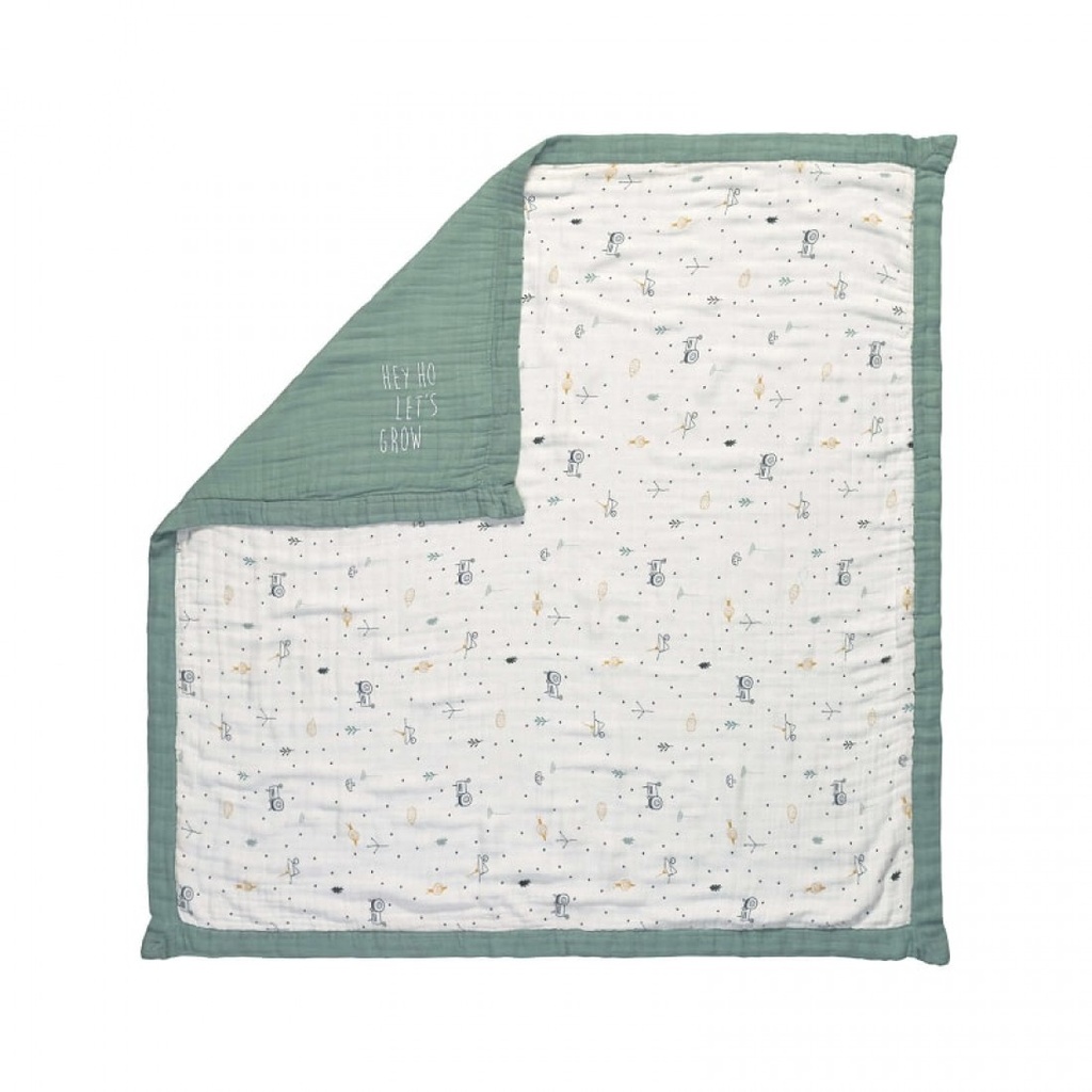 Manta muselina Garden Explorer verde Lassig