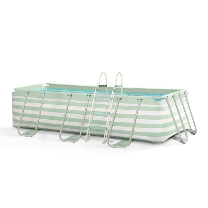 Piscina Luxe Old Green Striped SE Frame Pool - 400x200x100cm