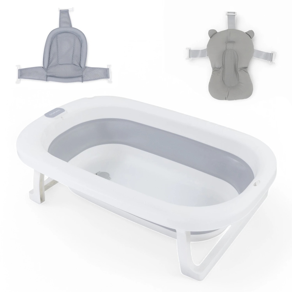 Bañera plegable con almohadon y reductor gris Bebesit