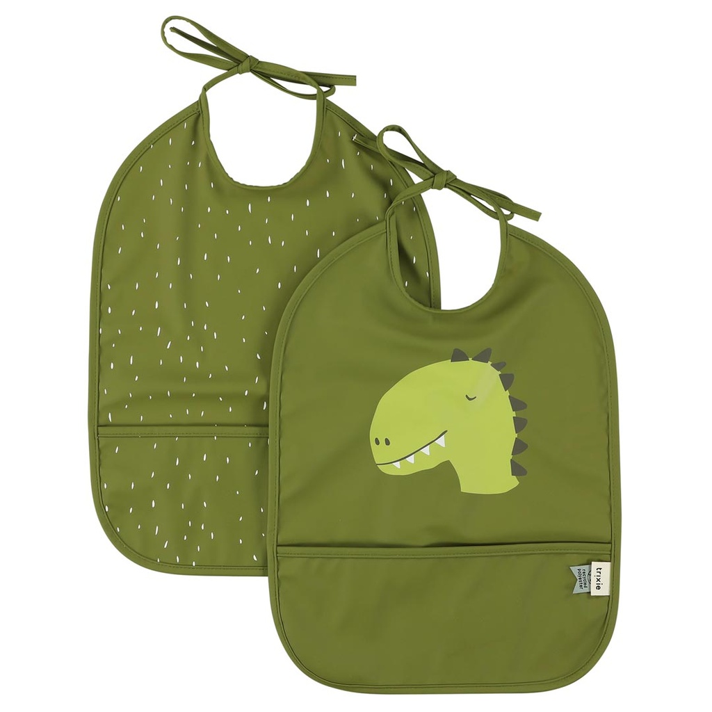 Waterproof Bib  2 Pack Babero - Mr. Dino Trixie