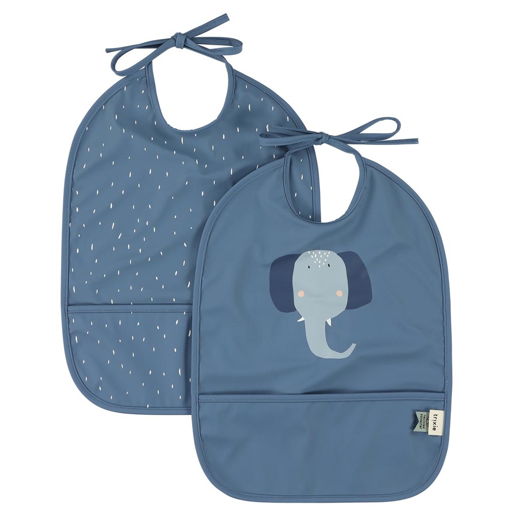 Waterproof Bib  2 Pack Babero - Mr. Elephant Trixie