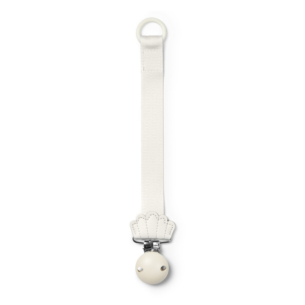 Pacifier Clip Wood Vanilla White Elodie