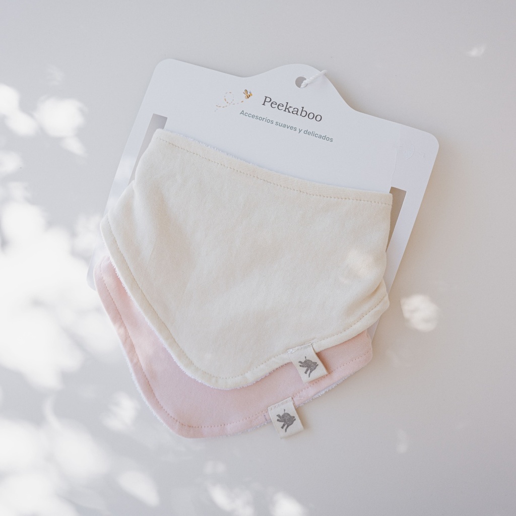 Baberos X2 Beige/Rosa Peekaboo