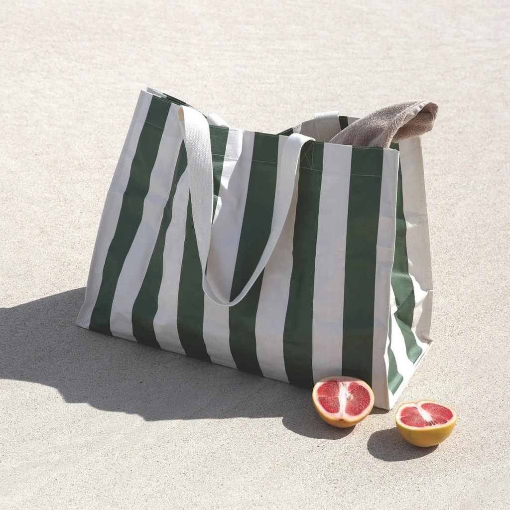 Carryall Beach Bag The Vacay Olive Stripe Sunnylife