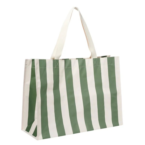 Carryall Beach Bag The Vacay Olive Stripe Sunnylife