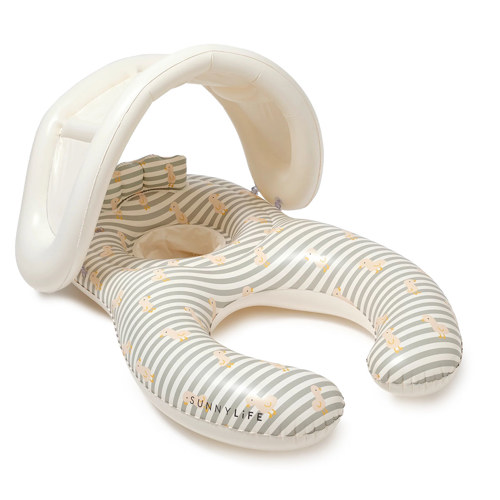 Float Together Baby Seat Duck Sage Stripe Sunnylife