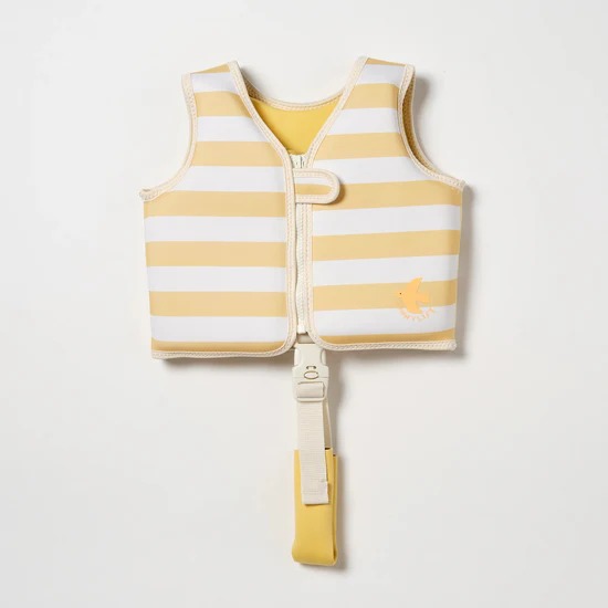 Chaleco Flotador 1-2Y Seagull Mustard Stripe Sunnylife