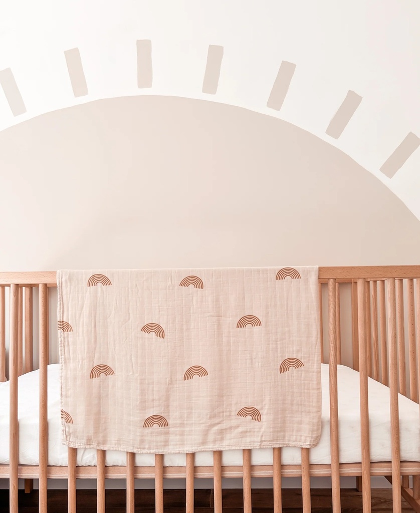 Rebozo muselina arcoíris beige Nansu