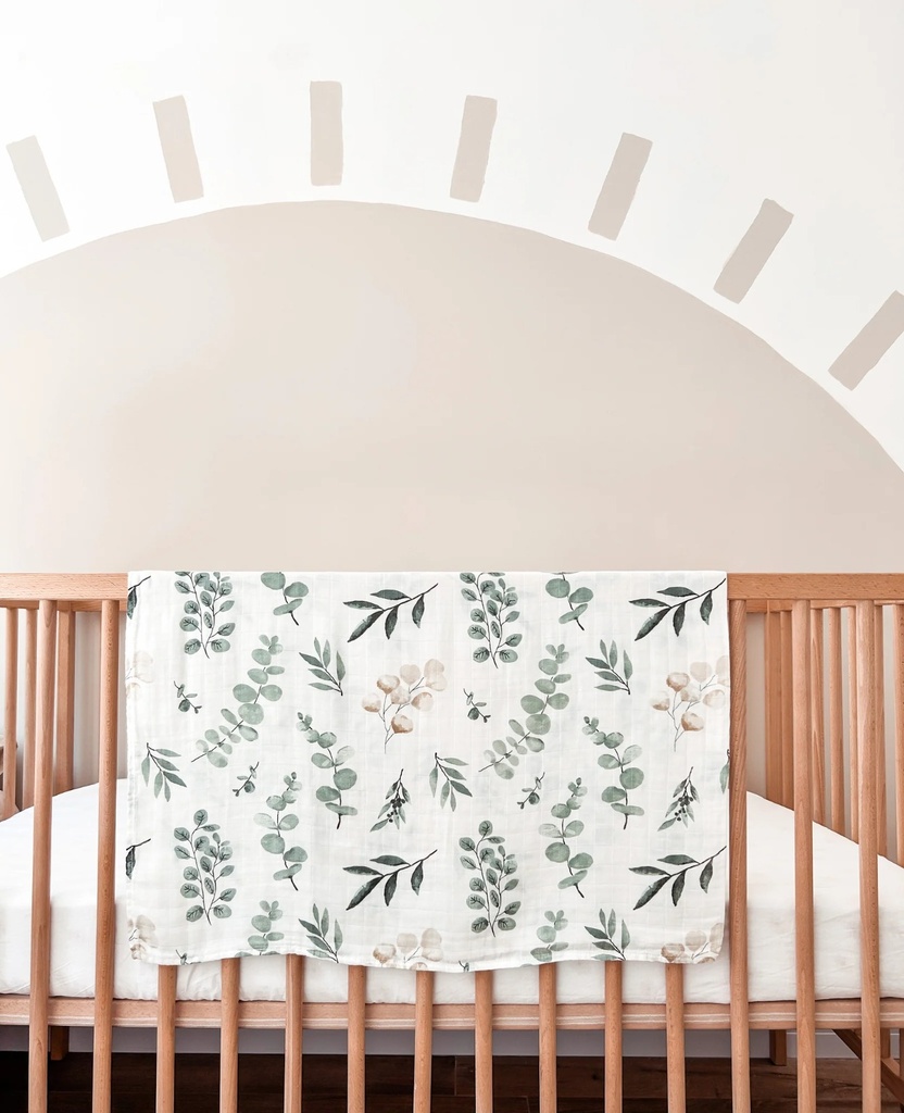 Rebozo muselina hojas verdes Nansu