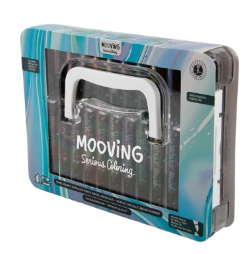 Marcadores acrilicos metálicos caja x 12 Mooving