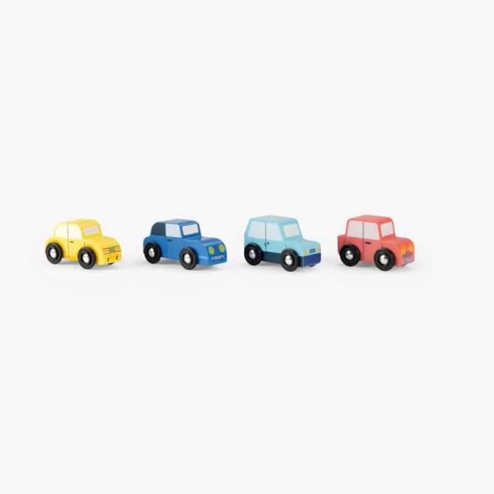 Conjunto 4 Coches De Madera Avenue Du Moulin Moulin Roty