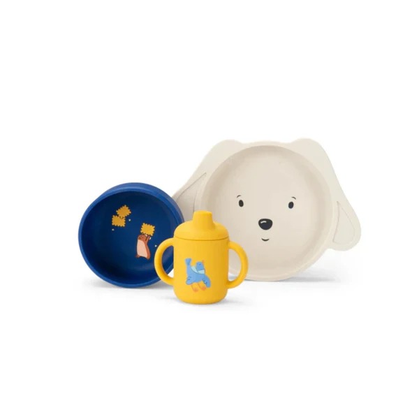 Set Vajilla Silicona Puce &amp; Pilou Moulin Roty