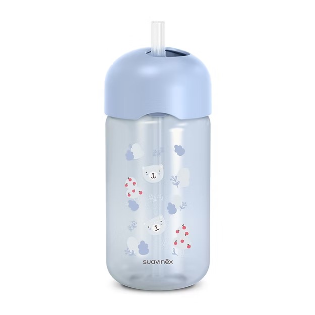 Vaso Con Sorbito Antiderrame 340Ml - Print Celeste Suavinex