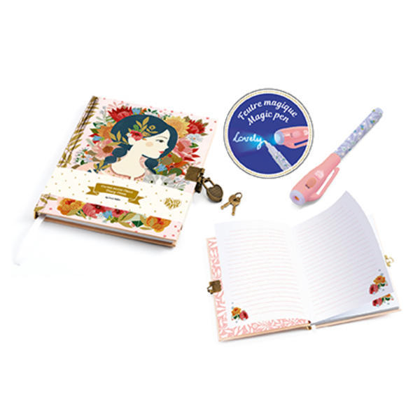 Oana Secret Notebook - Magic Felt Pen Lovely Paper By Djeco