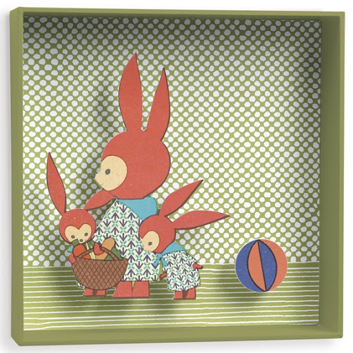 Family Rabbit - 18,5X18,5X4Cm Little Big Room By Djeco
