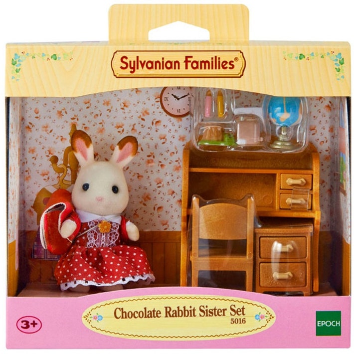Chocolate Rabbit Sister Set (Desk) Sylvanian Families