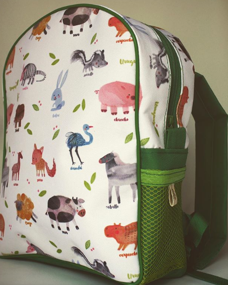 Mochila verde animales Macollo