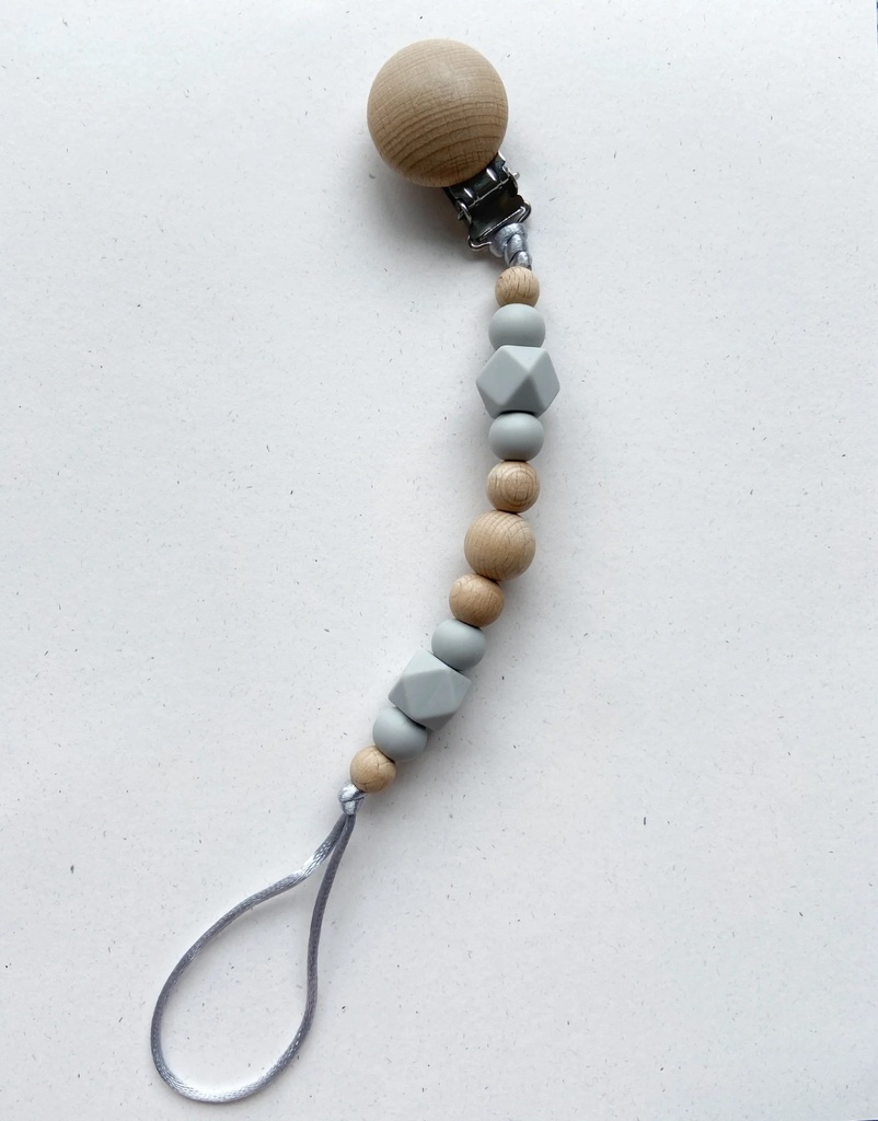 Clip Chupete Madera Gris Nansu