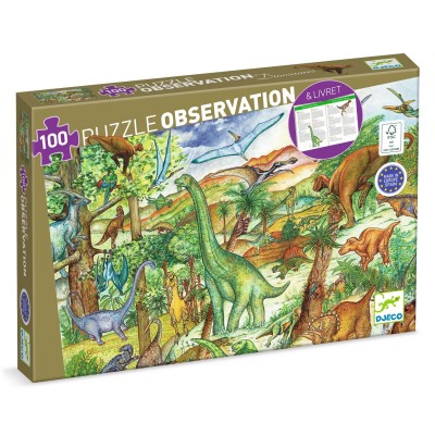 Dinosaurs + Booklet - 100 Pcs Djeco