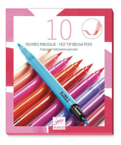 10 Felt Brushes - Sweet  Design By By Djeco