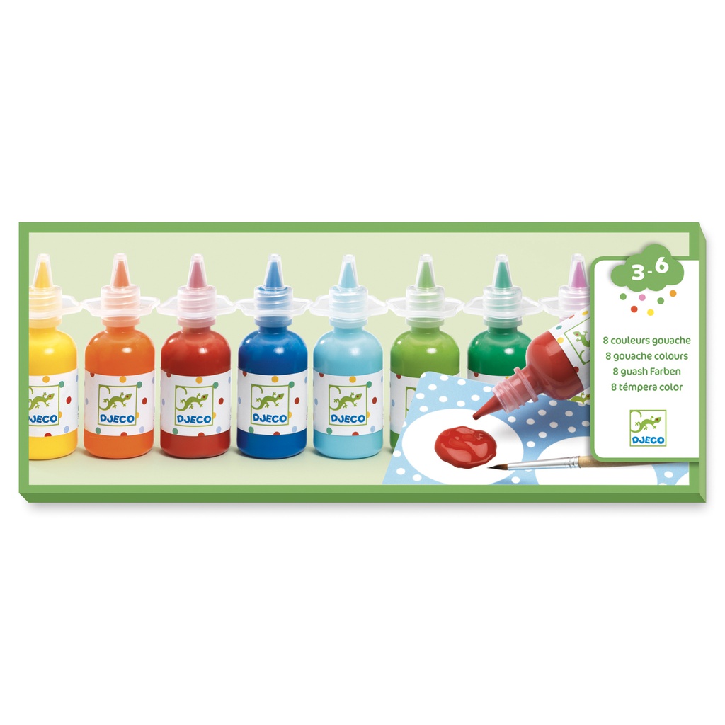 8 Bottles Of Poster Paint Design By By Djeco