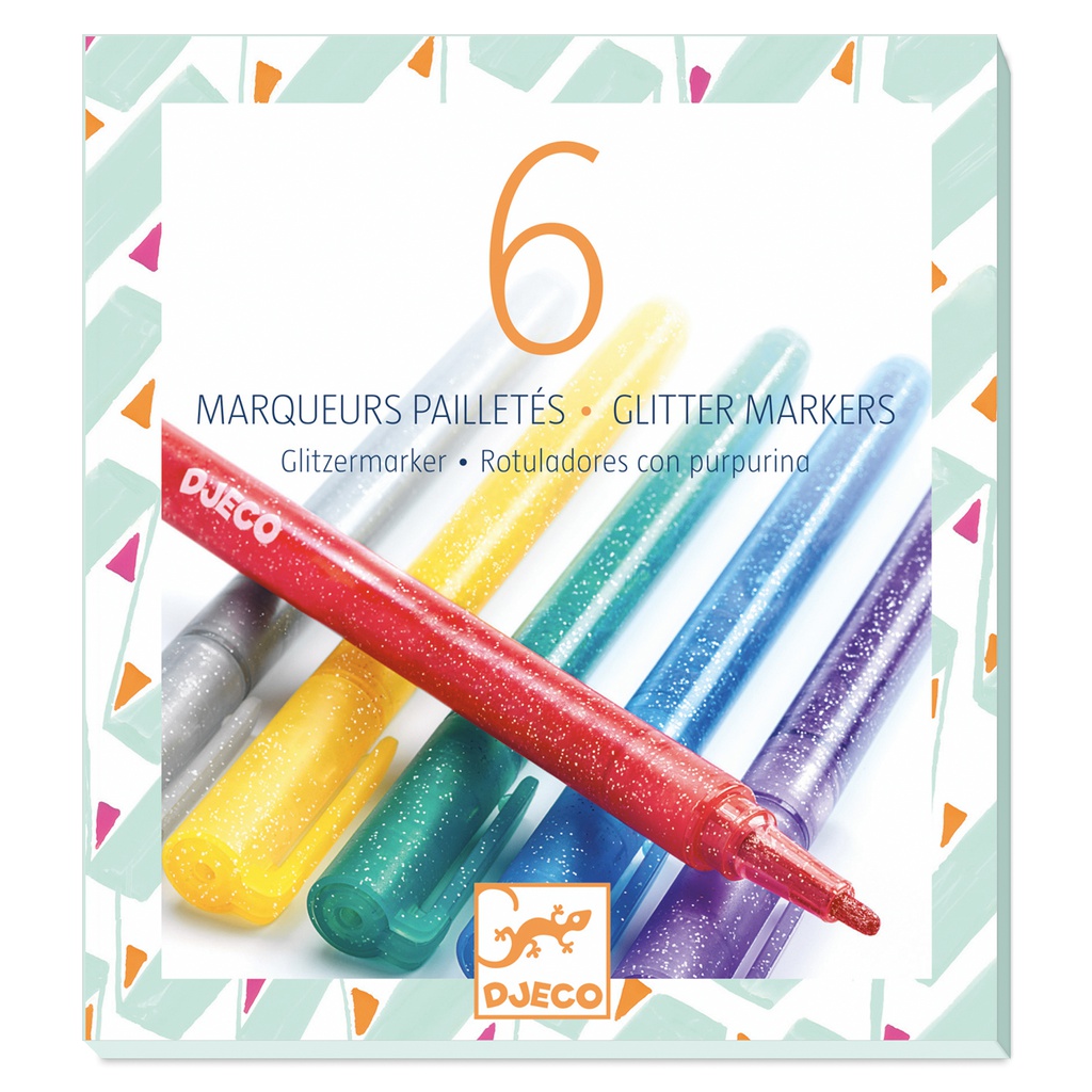 6 Glitter Markers Design By By Djeco