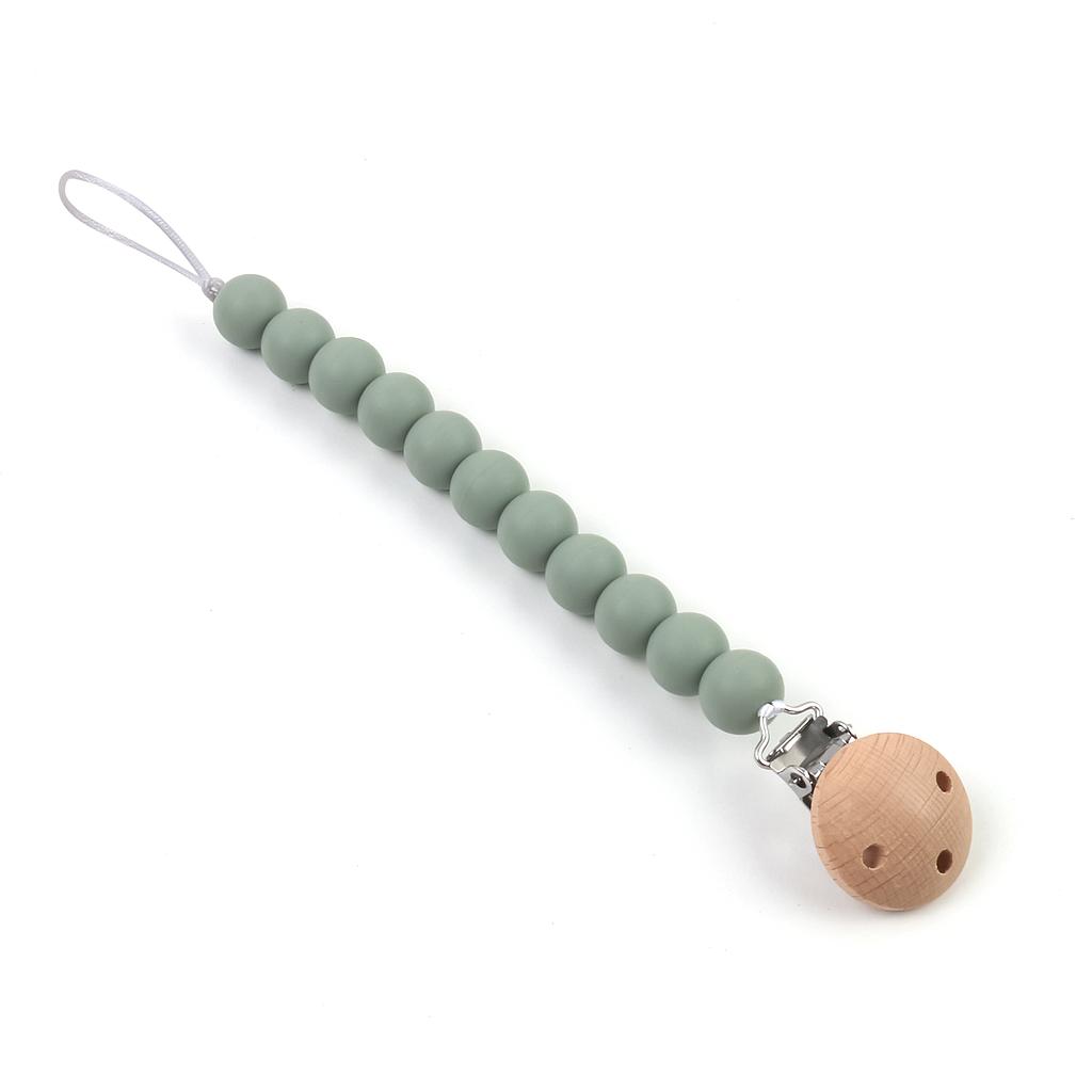 Clip chupete silicona verde sage Storki