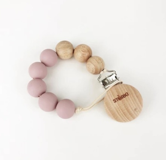 Clip chupete silicona lavanda Storki