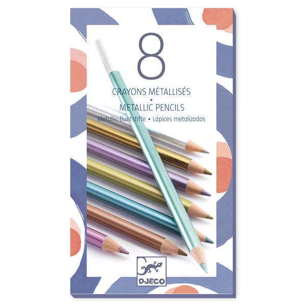 8 Metallic Pencils  Design By By Djeco