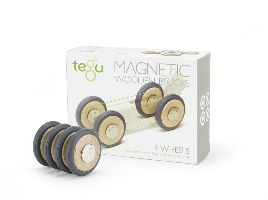 Tegu Magnetic Wooden Wheels - Pack Of 4 Tegu