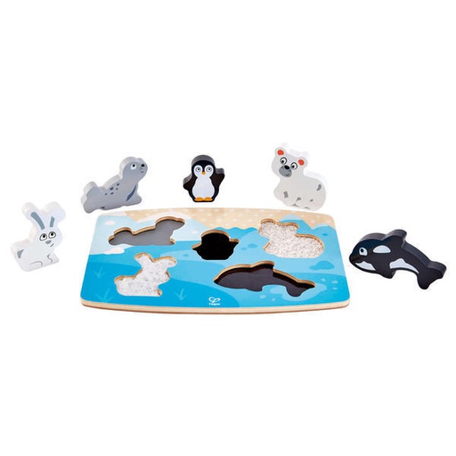 [6943478018693] Puzzle Tactil Animales del polo 6 pcs Hape