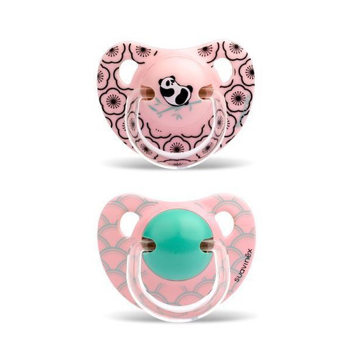 [8426420042901] Chupete Anatómico Silicona +18M (X2Uds) Panda Rosado Suavine