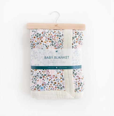 [UB2118] Cotton Muslin Baby Blanket - Pressed Petals Little Unicorn