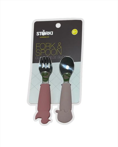 [SFSSF01-92] Pack cuchara y tenedor acero lavanda/rosa Storki
