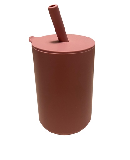 [SFSSS01-2] Vaso silicona con pajita Rosado Storki