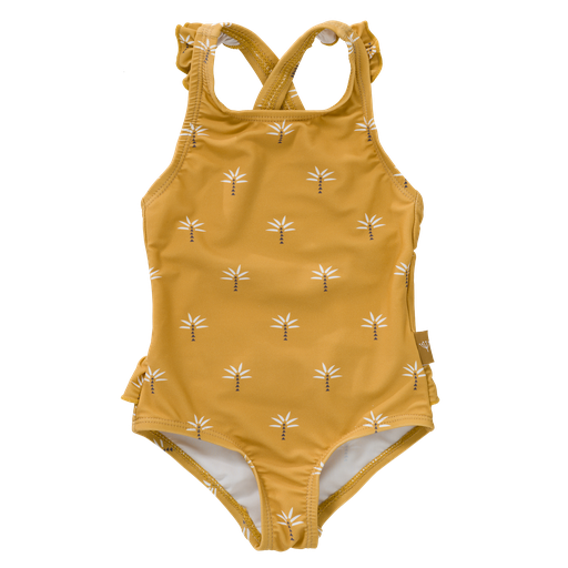 [SW040-42-110] Swim UV Tanksuit girls Palmtree Ochre 5-6Y Fresk