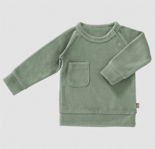 [VC440-12] Sweater velours Forest green: 6-12 m  Fresk