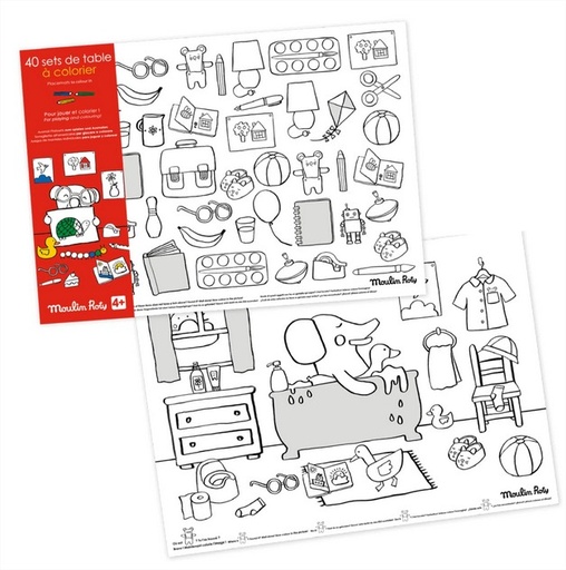 [661613] 40 Placemats To Colour In Les Popipop Moulin Roty