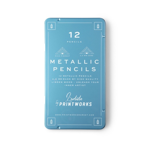 [PW00357] 12 Colour Pencils - Metallic Printworks