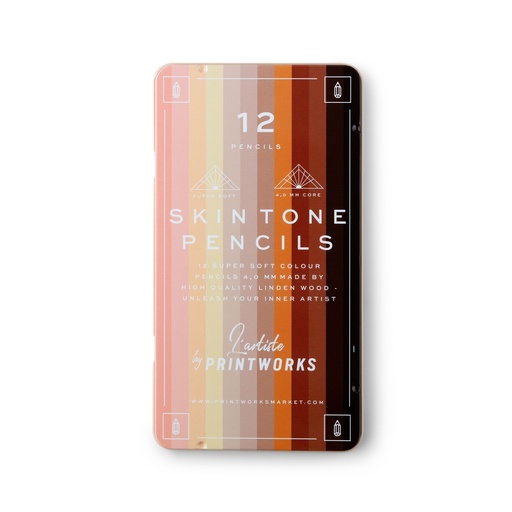 [PW00505] 12 Colour Pencils - Skin Tone Printworks