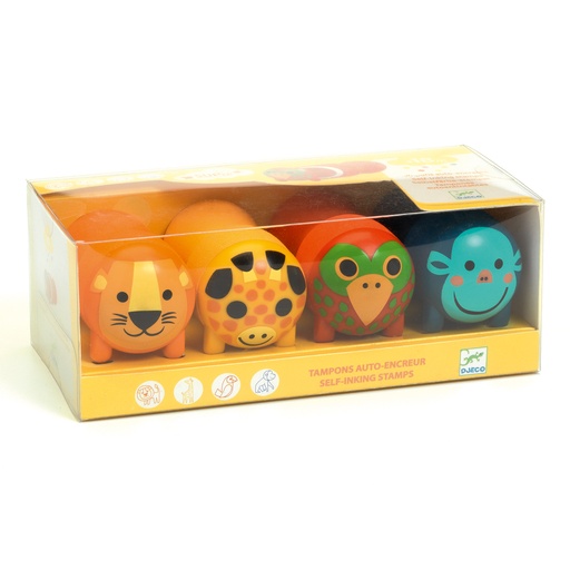 [DJ09012] Stamps - Tampons Pour Les Petits, Animaux De La Savane Djeco
