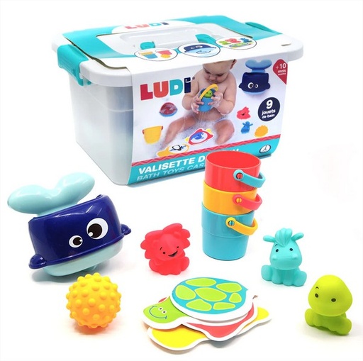 [LD40062] Valija kit completa de juguetes de baño Ludi