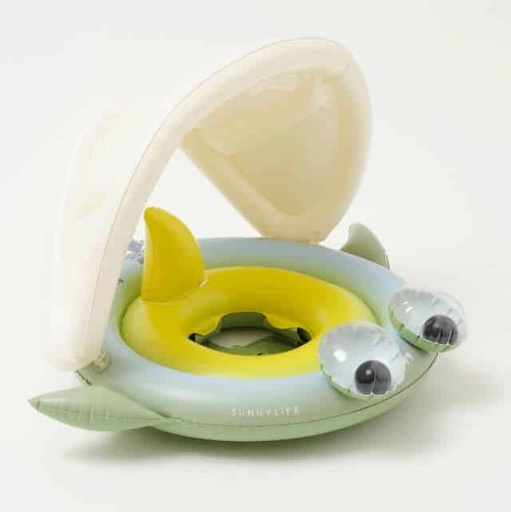 [9339296061411] Inflable Para Bebés Con Techo - Shark Tribe Khaki  Sunnylife
